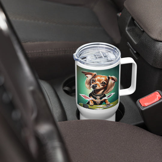 Chiweenie General- Travel mug with a handle v10