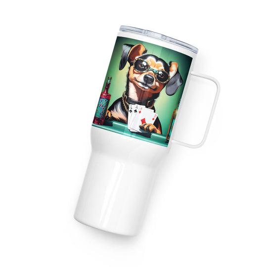 Chiweenie General- Travel mug with a handle v13