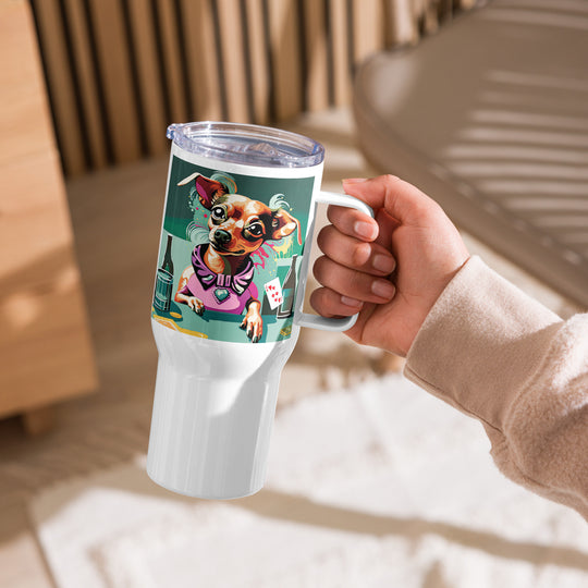 Chiweenie General- Travel mug with a handle v14