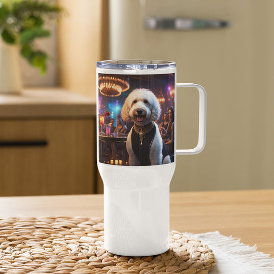 Goldendoodle- Travel mug with a handle v2