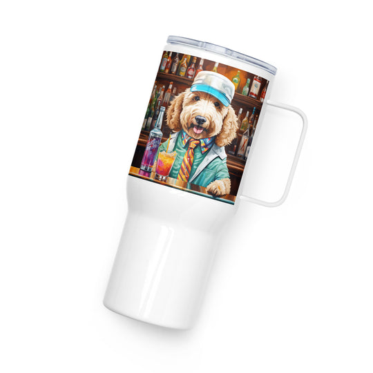 Goldendoodle- Travel mug with a handle v8