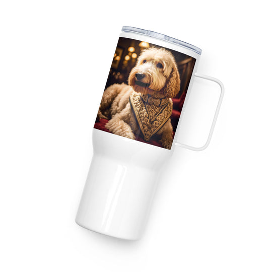 Goldendoodle- Travel mug with a handle v13