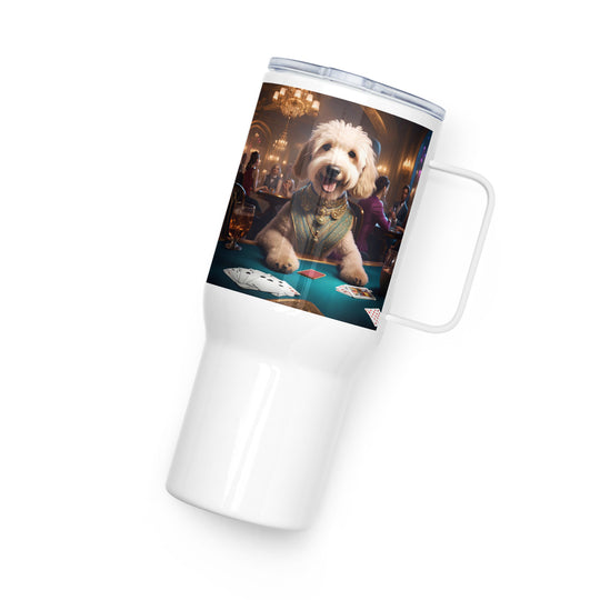 Goldendoodle- Travel mug with a handle v18