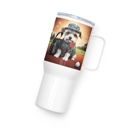 Pekapoo Golfer- Travel mug with a handle v5