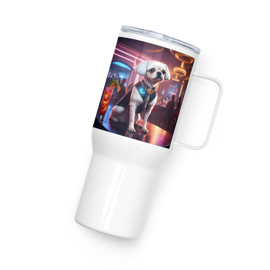 Pugapoo General- Travel mug with a handle v7