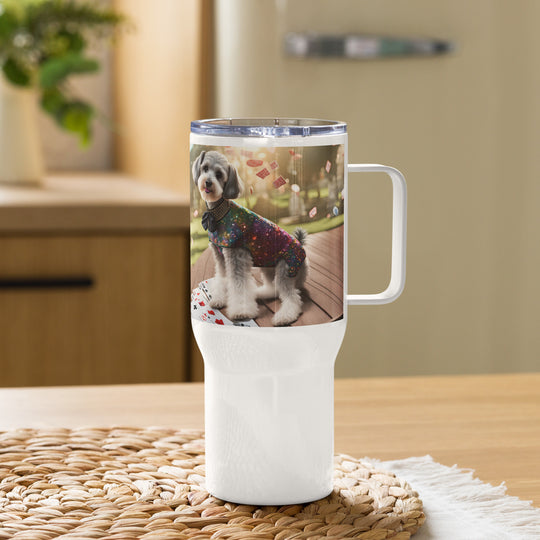 Schnoodle Golfer- Travel mug with a handle v2