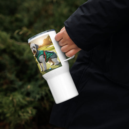 Schnoodle Golfer- Travel mug with a handle v4