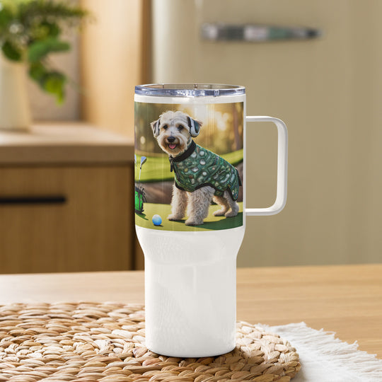 Schnoodle Golfer- Travel mug with a handle v5