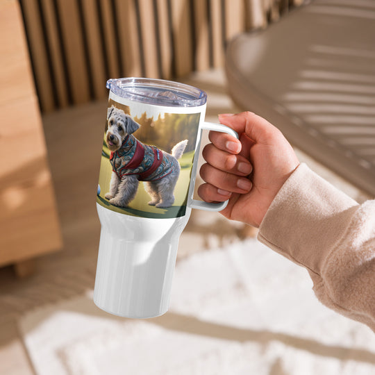 Schnoodle Golfer- Travel mug with a handle v10