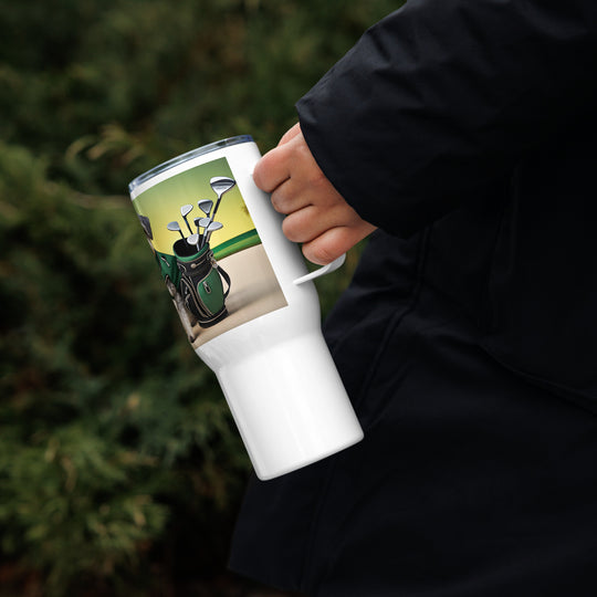 Schnoodle Golfer- Travel mug with a handle v13