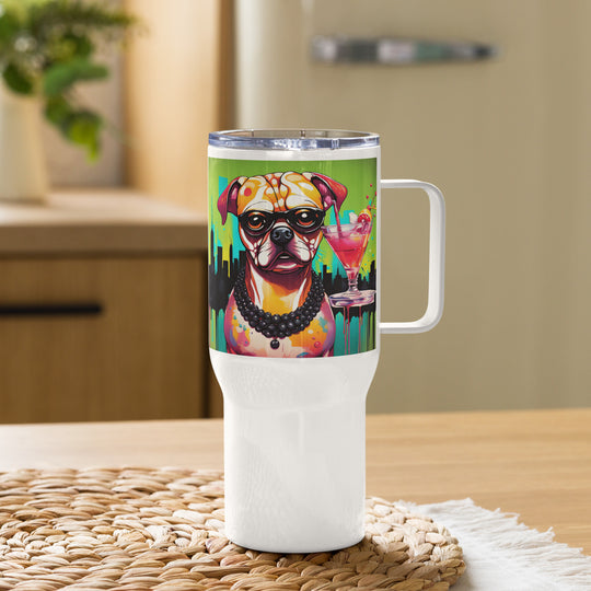 Puggle General- Travel mug with a handle v4