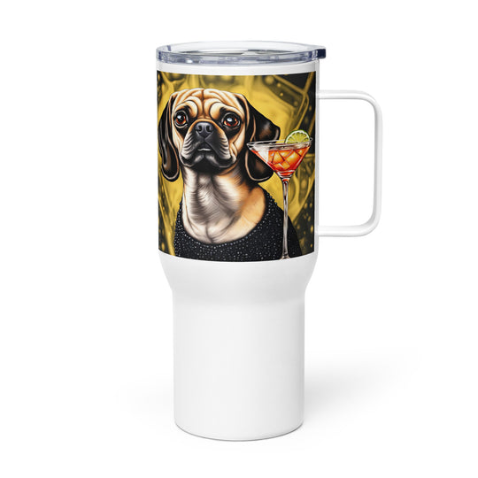 Puggle General- Travel mug with a handle v11