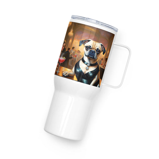 Puggle General- Travel mug with a handle v19