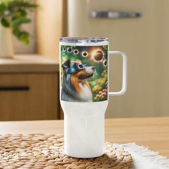 Australian Shepherd Eclipse- Travel mug with a handle