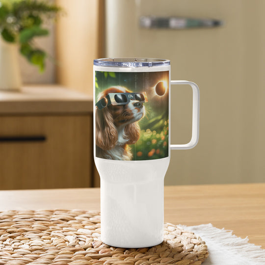 Cavalier King Charles Spaniel Eclipse- Travel mug with a handle v2