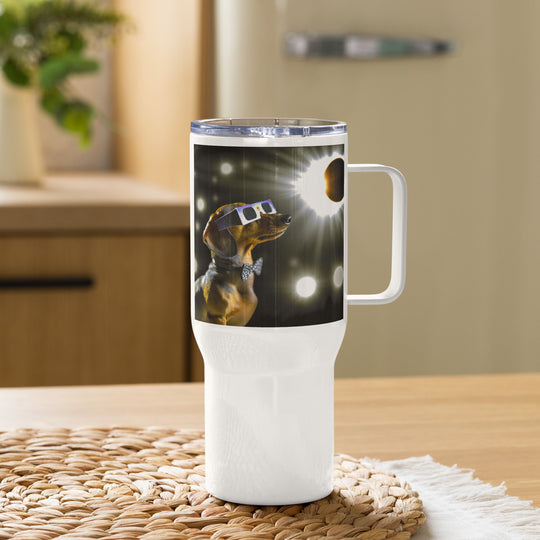 Dachshund Eclipse- Travel mug with a handle