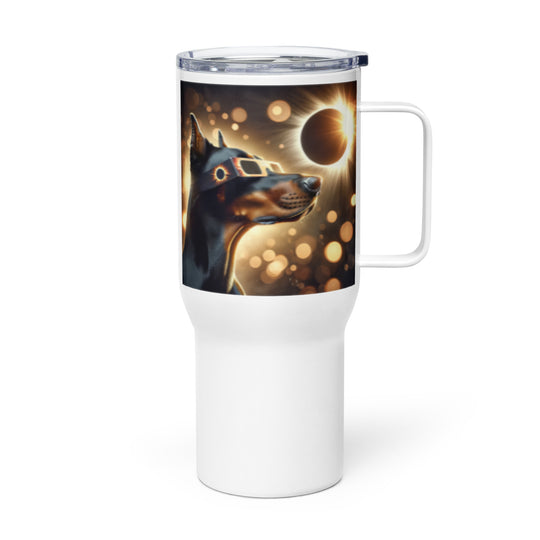 Doberman Pincher Eclipse- Travel mug with a handle