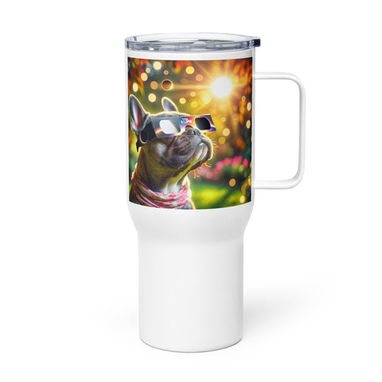 French Bulldog Eclipse- Travel mug with a handle