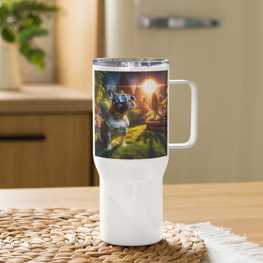 French Bulldog Eclipse- Travel mug with a handle v2