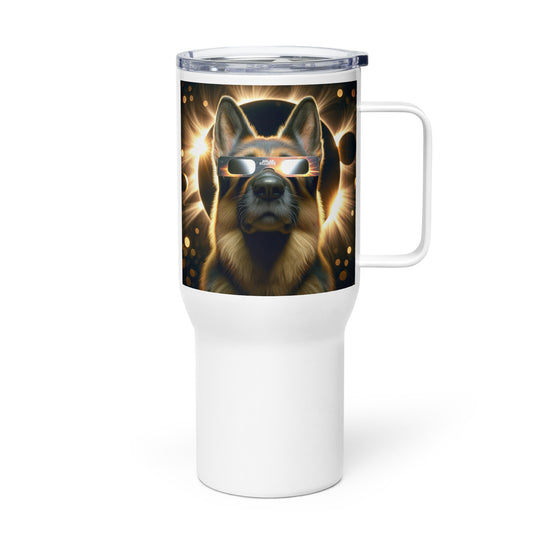 German Shepherd Eclipse- Travel mug with a handle