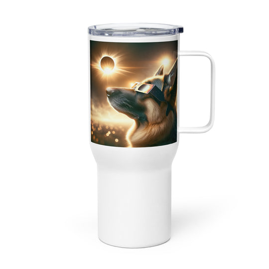 German Shepherd Eclipse- Travel mug with a handle v2