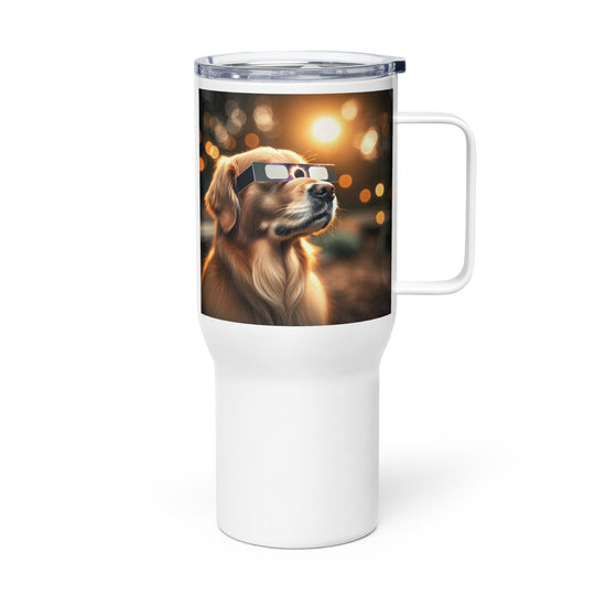 Golden Retriever Eclipse- Travel mug with a handle