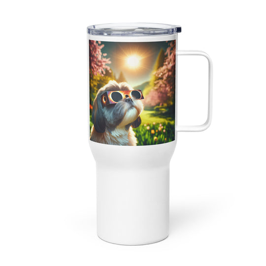 Shih Tzu Eclipse- Travel mug with a handle v2