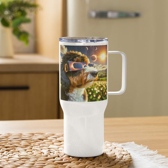 Bernedoodle Eclipse- Travel mug with a handle v2