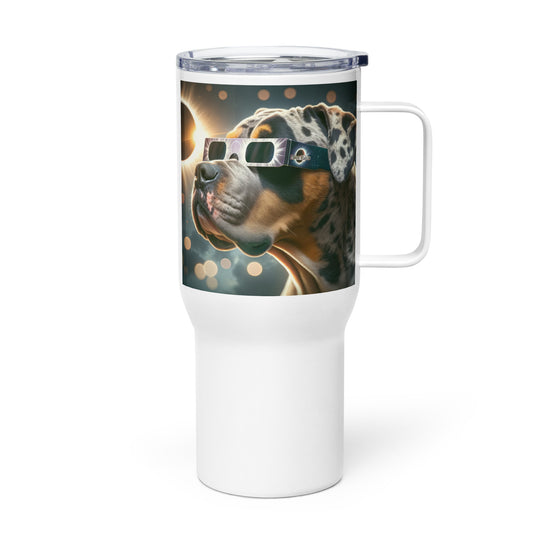 Catahoula Bulldog Eclipse- Travel mug with a handle v2