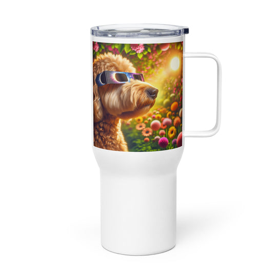 Goldendoodle Eclipse- Travel mug with a handle