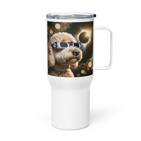 Goldendoodle Eclipse- Travel mug with a handle v2