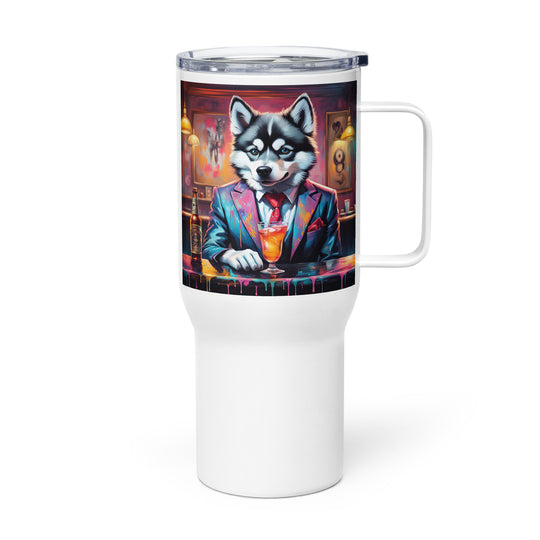 Pomsky General- Travel mug with a handle v4