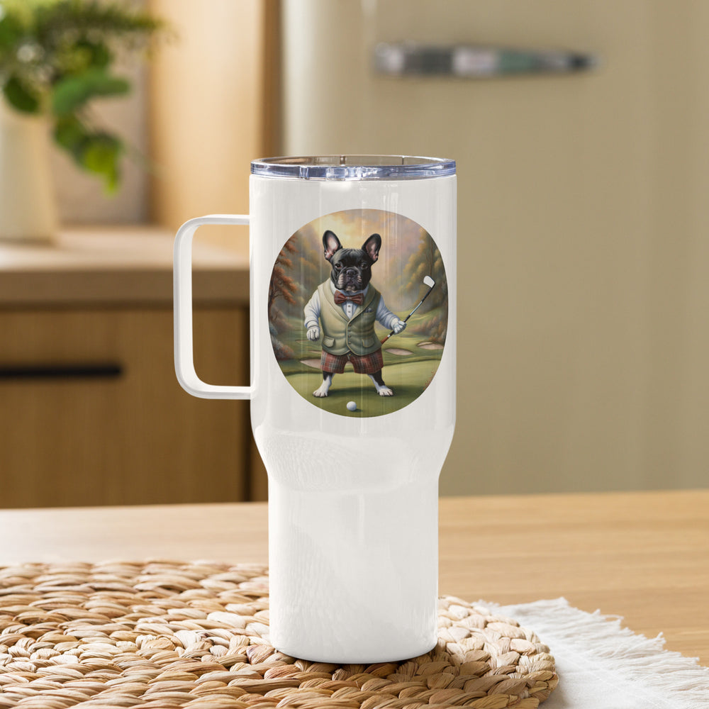 Travel mug with a handle-French Bulldog V3