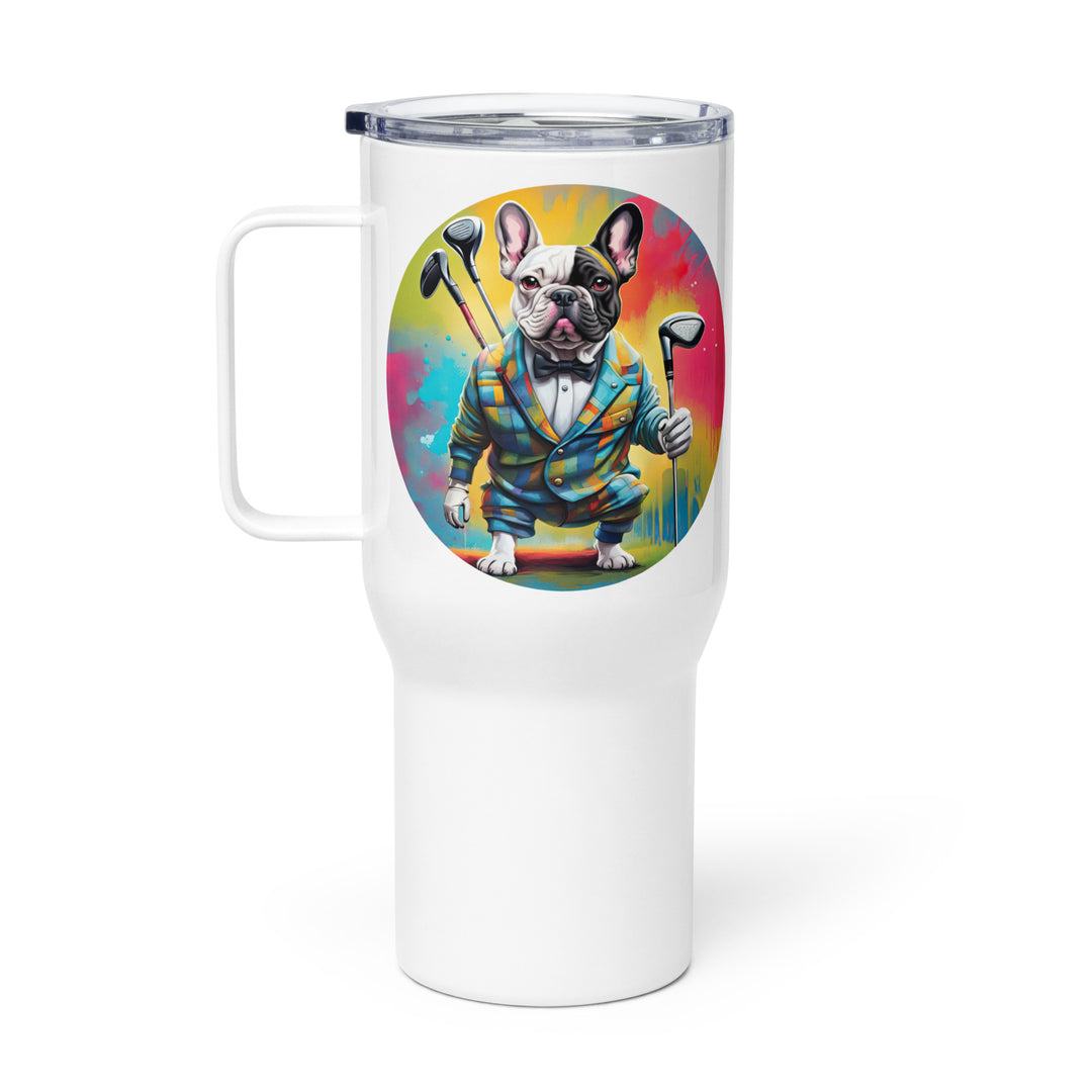 Travel mug with a handle-French Bulldog V5