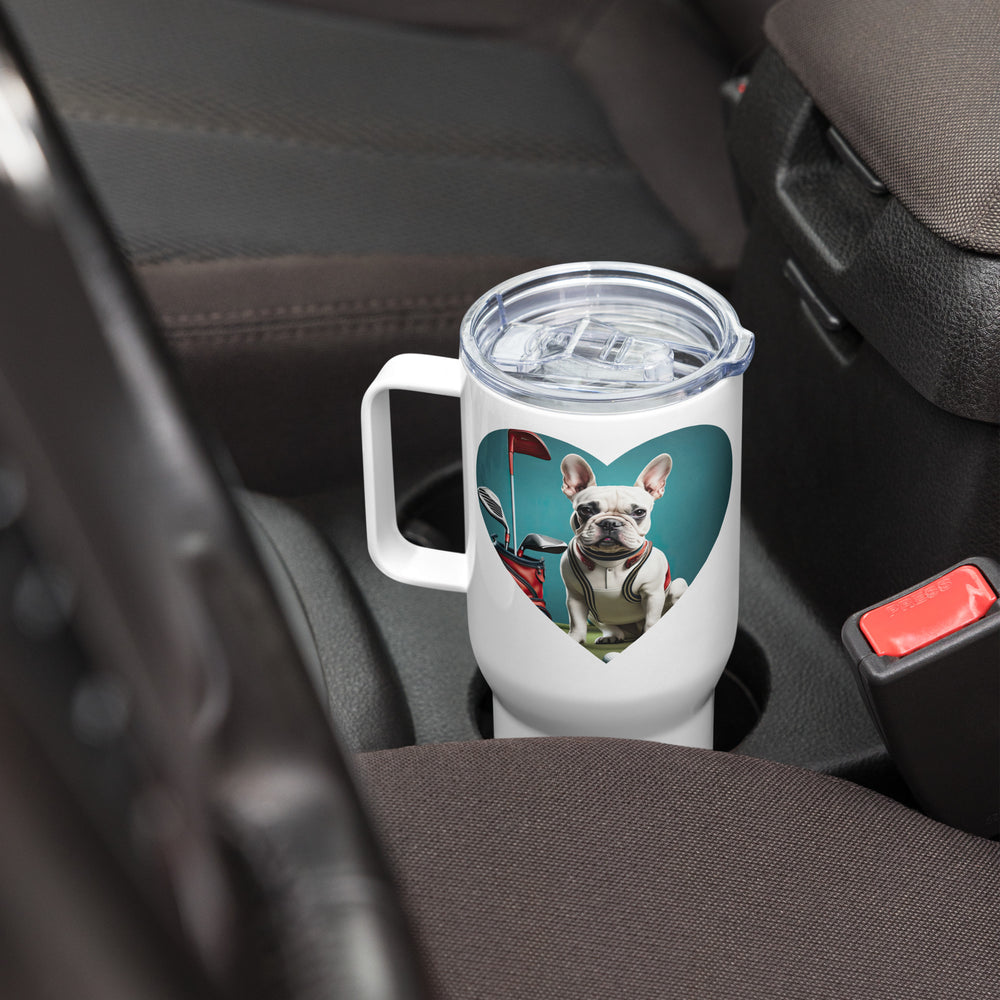 Travel mug with a handle-French Bulldog V6