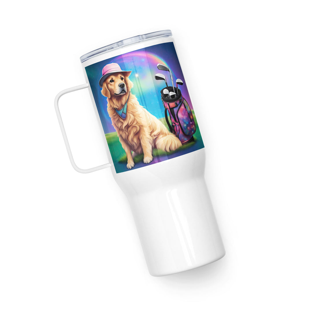 Golden Retriever- Travel mug with a handle V3