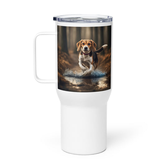 Beagle- Travel mug with a handle v3