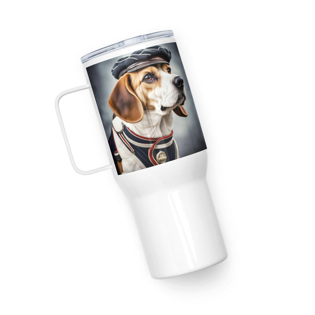 Beagle- Travel mug with a handle v4