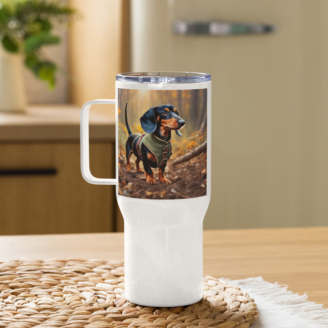 Dachshund- Travel mug with a handle v3