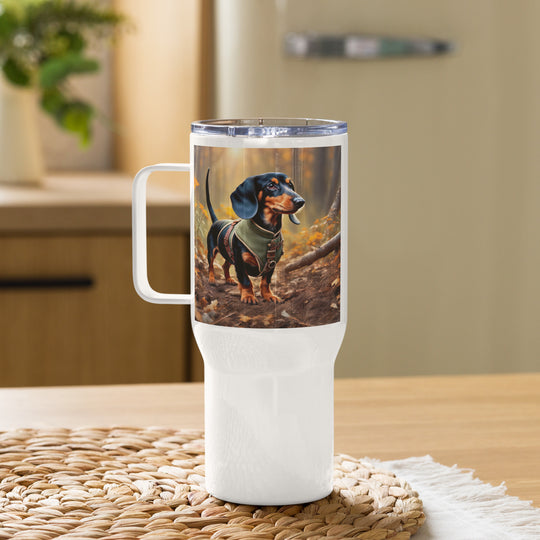 Dachshund- Travel mug with a handle v3
