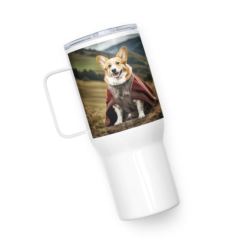 Pembroke Welsh Corgi-Travel mug with a handle v4