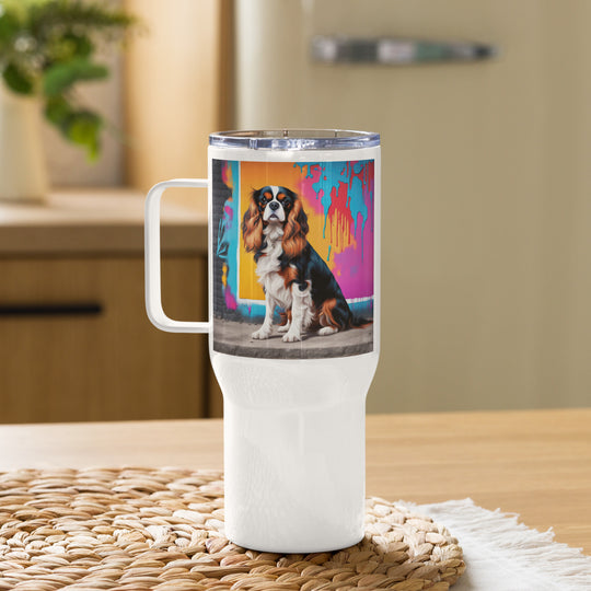 Cavalier King Charles Spaniel- Travel mug with a handle