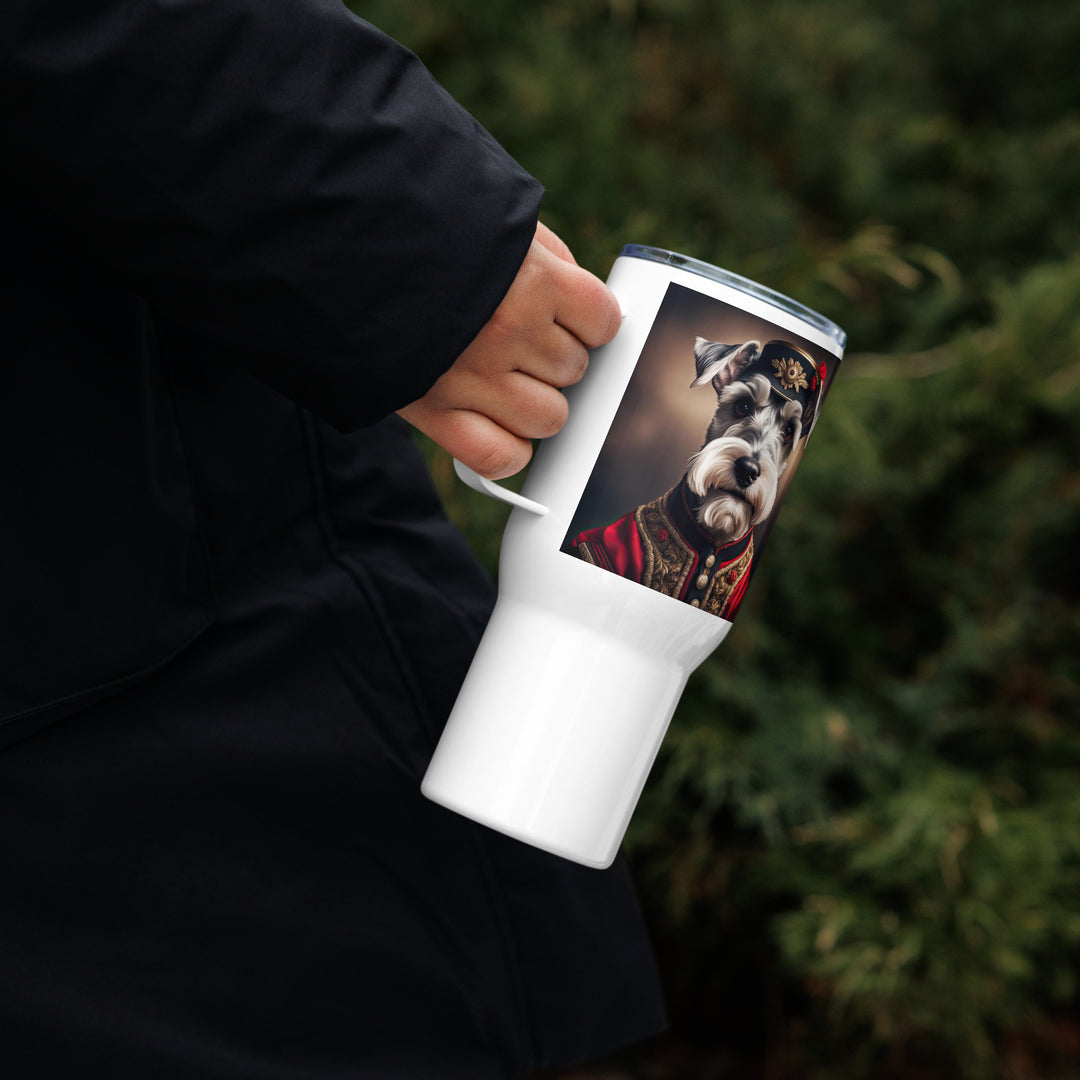 Miniature Schnauzer- Travel mug with a handle v3