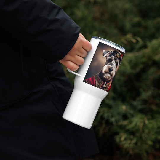 Miniature Schnauzer- Travel mug with a handle v3