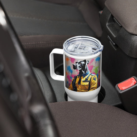 Great Dane- Travel mug with a handle v2