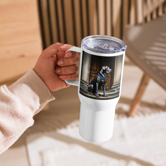 Great Dane- Travel mug with a handle v4