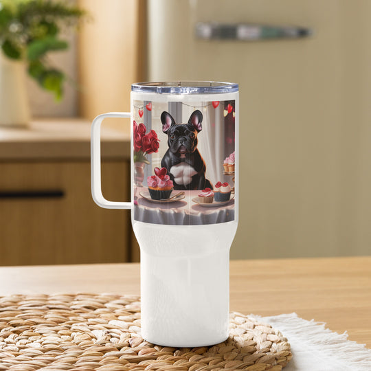 French Bulldog Romantic- Travel mug with a handle v2