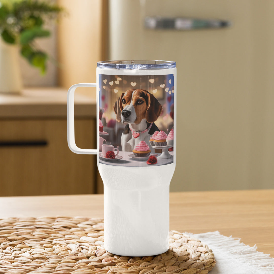 Beagle Romantic- Travel mug with a handle