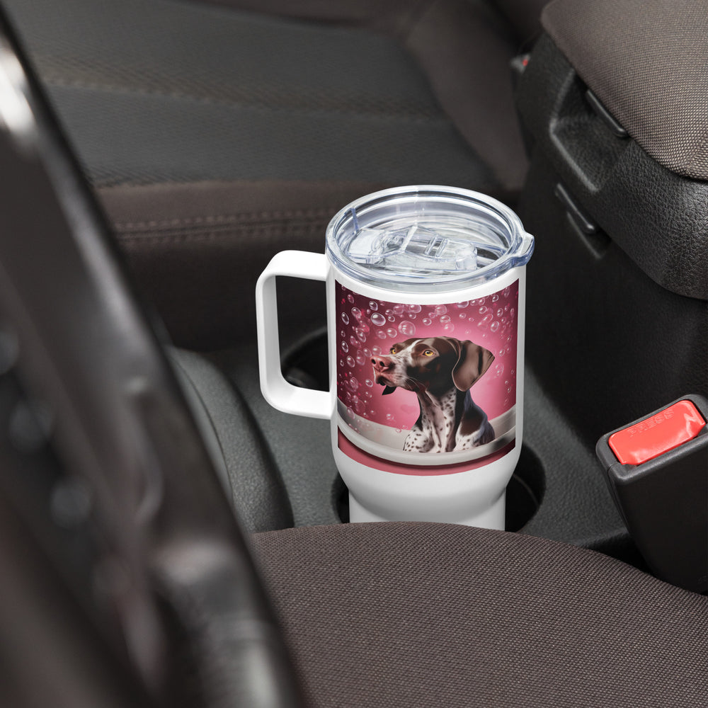 German Shorthaired Pointer Romantic- Travel mug with a handle v3