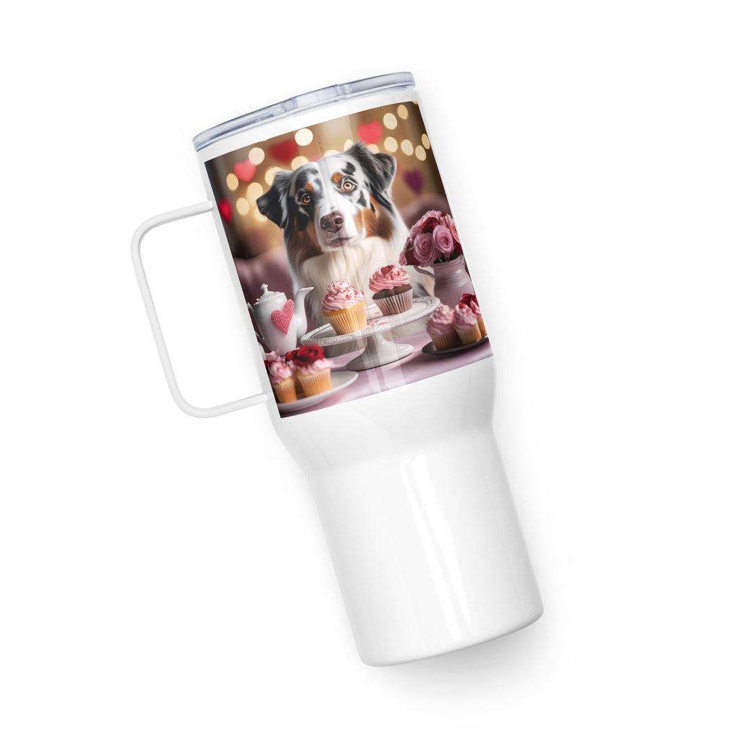 Australian Shepherd Romantic- Travel mug with a handle v2